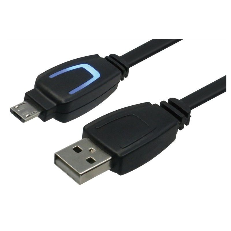 KONIX - CABLE DE CHARGE A LED : PS4 - MICRO-USB - 3M